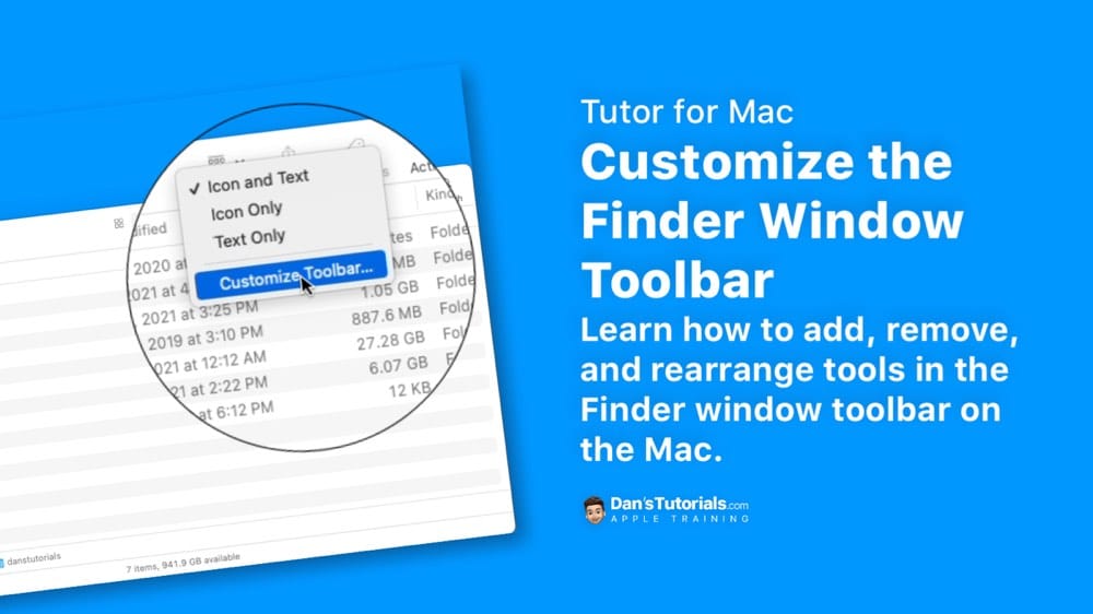 Customize the Finder Window Toolbar on the Mac