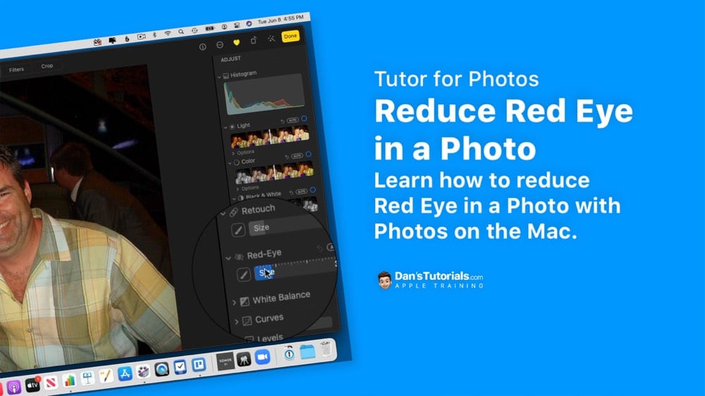 Reduce Red Eye in a Photo in the Photos app on the Mac