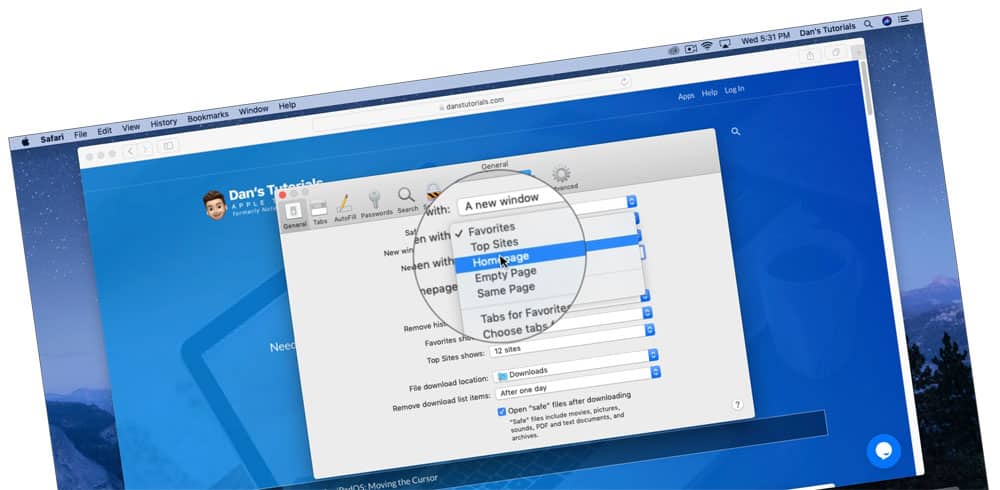 Set the Homepage in Safari on the Mac