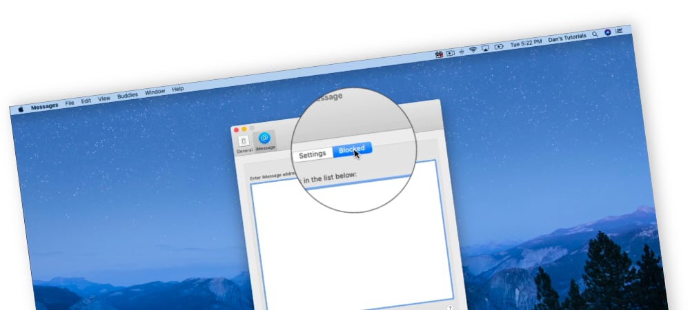 Blocking Contact in Messages on the Mac