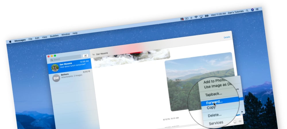 Forwarding Attachments in Messages on the Mac