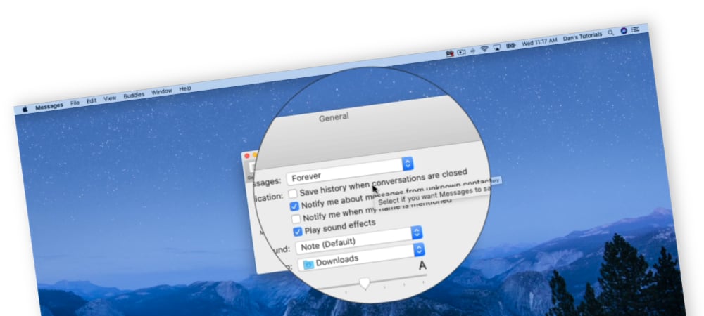 General Preferences for Messages on the Mac