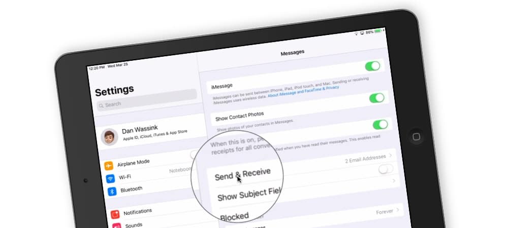 Send and Receive Setting s for Messages on the iPad