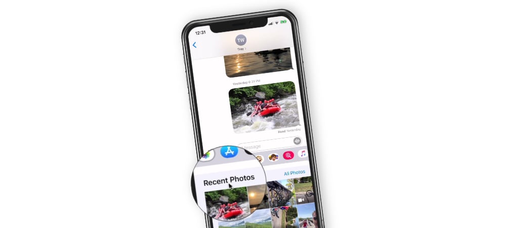 Saving and Sending Photos in Messages on the iPhone