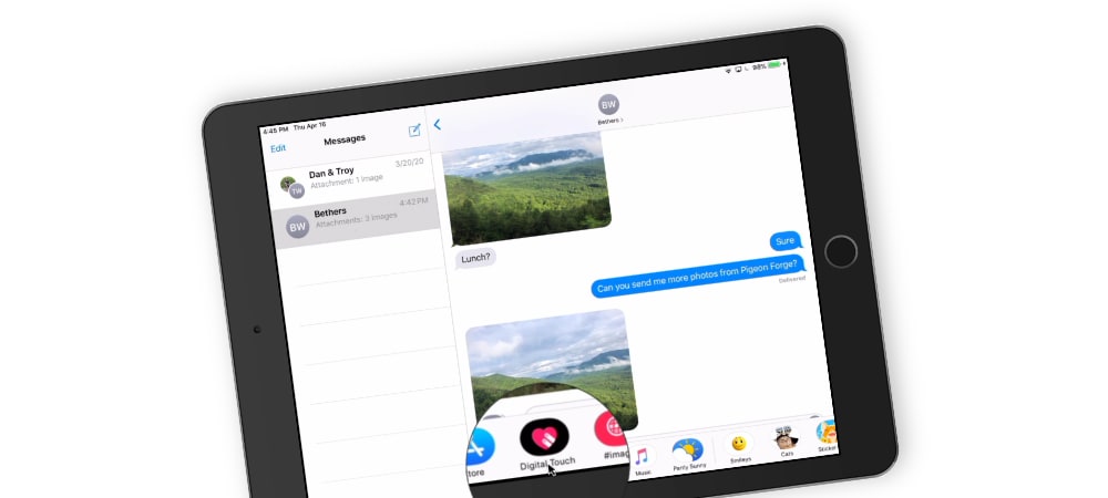 Send Digital Touch Effects in Messages on the iPad