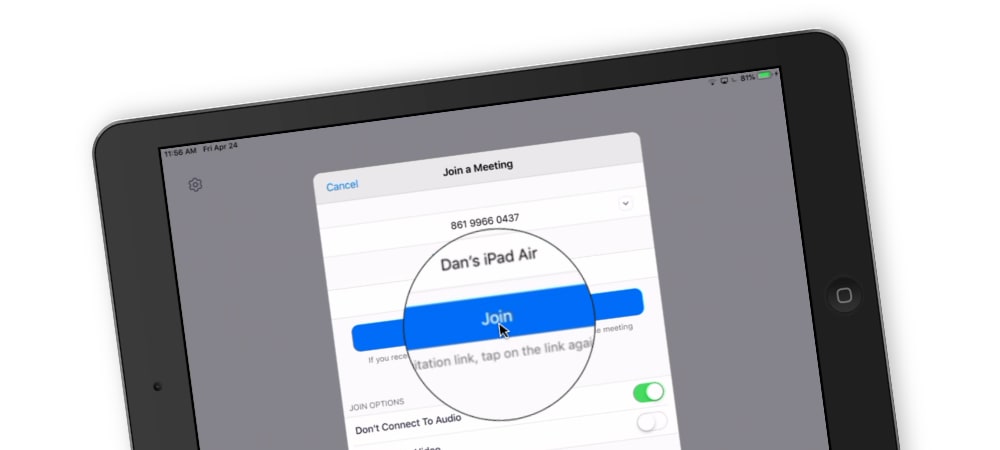 Join a Zoom Meeting on the iPad