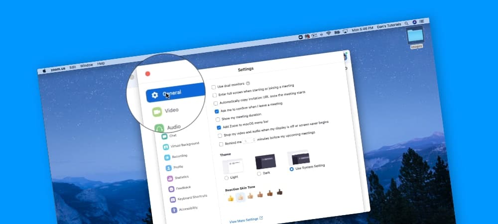 Learn about the General Settings in Zoom the Mac