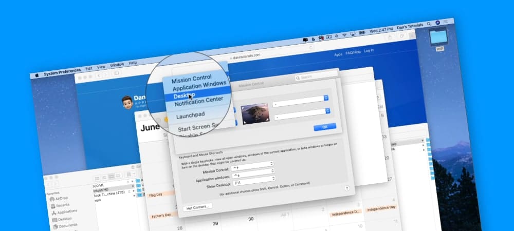 Show the Desktop with Hot Corners on the Mac