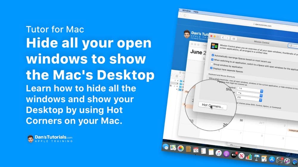 Hide all your open windows to show the Mac's Desktop