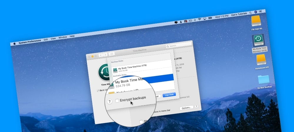 Encrypting your Time Machine Backup