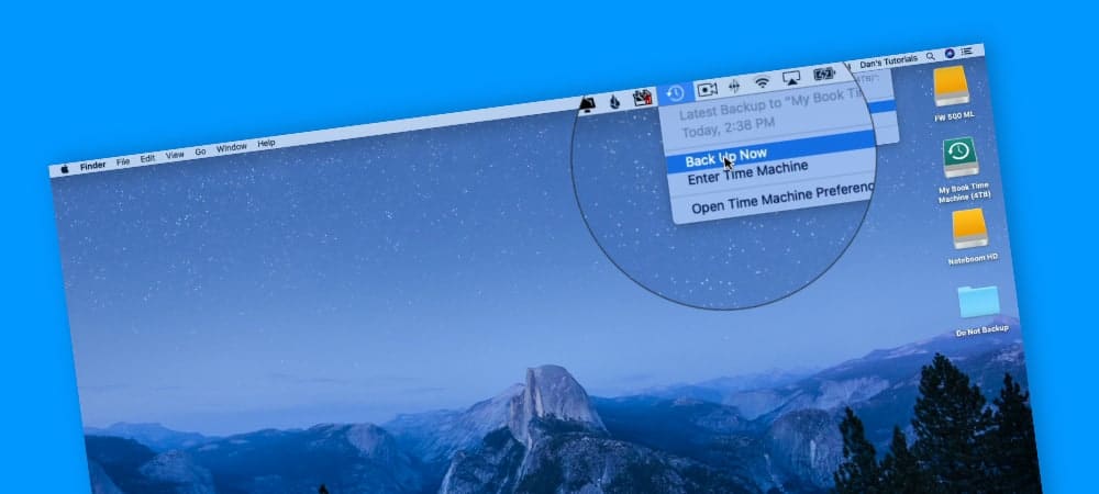 Add Time Machine to the Mac's Menu Bar