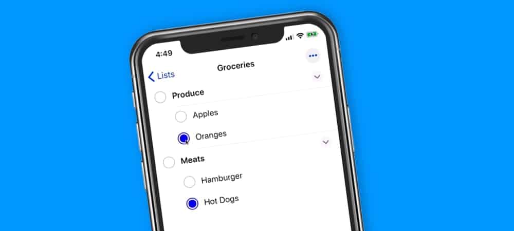 Creating a Grocery List in Reminders on the iPhone