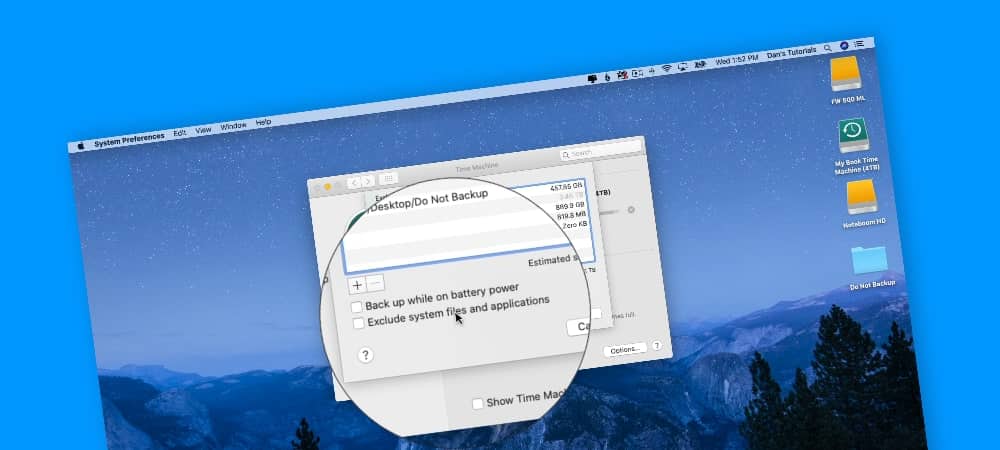 Excludes System Files and Applications in a Time Machine Backup