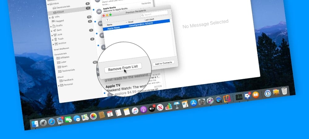 Remove Previous Recipients from the Mail App on the Mac