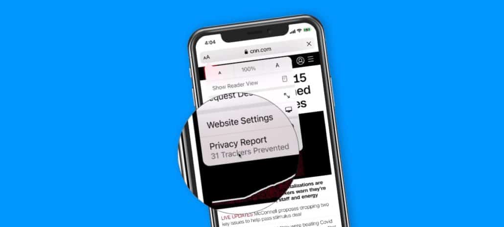 Privacy Report for Safari on the iPhone.