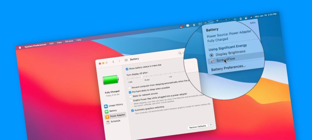 Battery Usage Preferences on the Mac