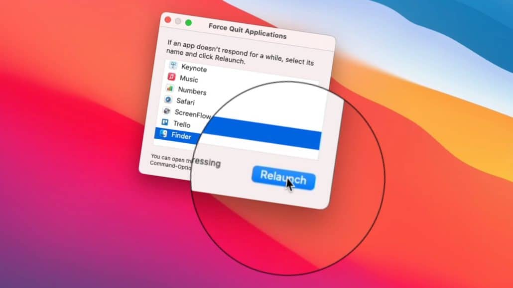 Restart or Relaunch the Mac's Finder