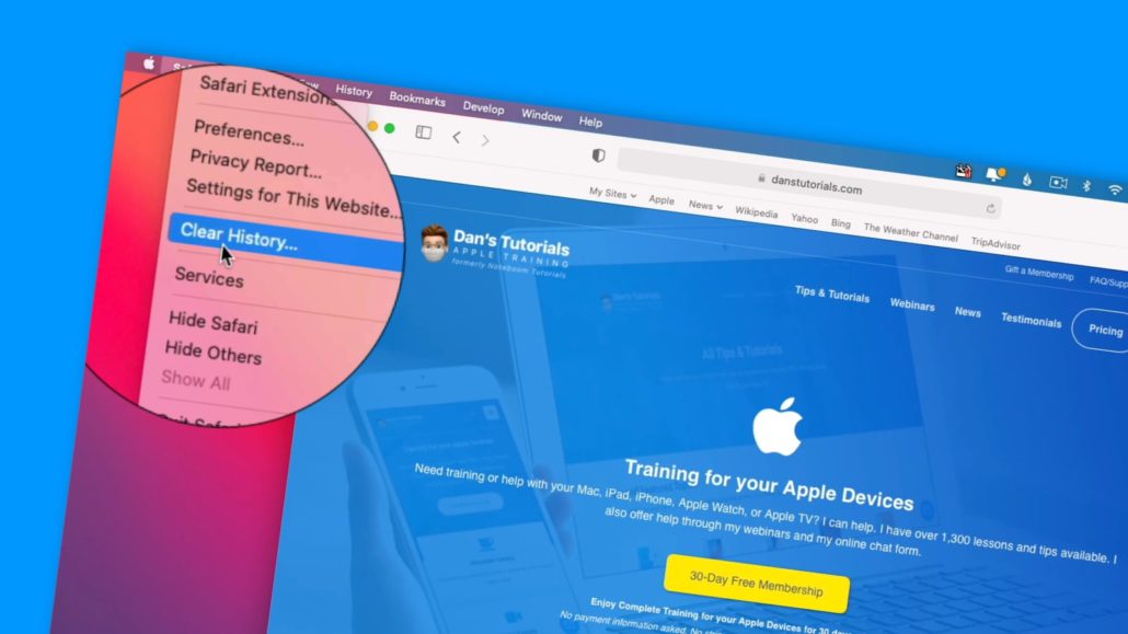 Clear your History and Cookies in Safari on the Mac