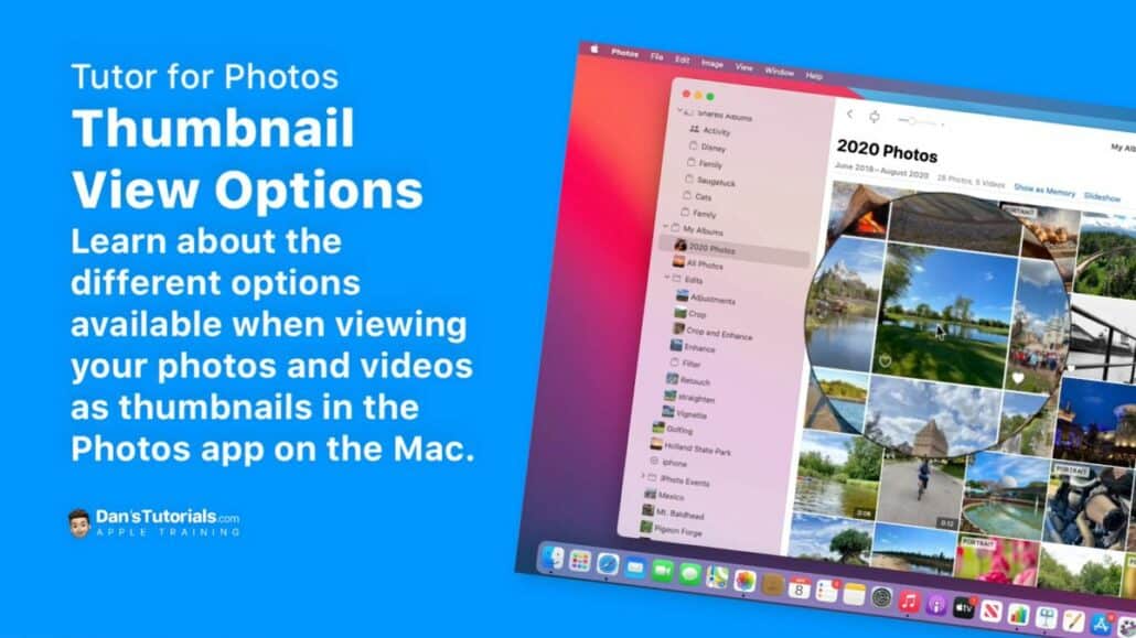 Thumbnail View Options in Photos on the Mac