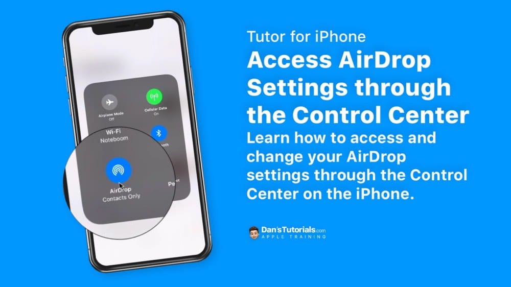 Access AirDrop Settings through the Control Center on the iPhone