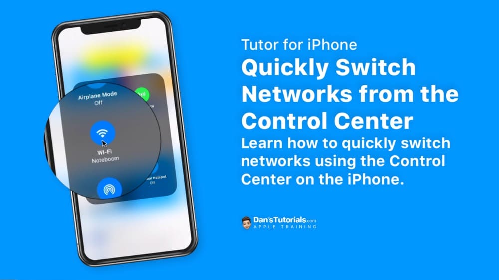 Quickly Switch Networks from the Control Center on the iPhone