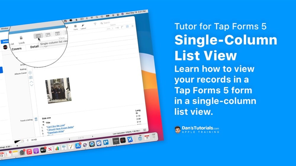 View your records in a Single-Column List View in Tap Forms 5