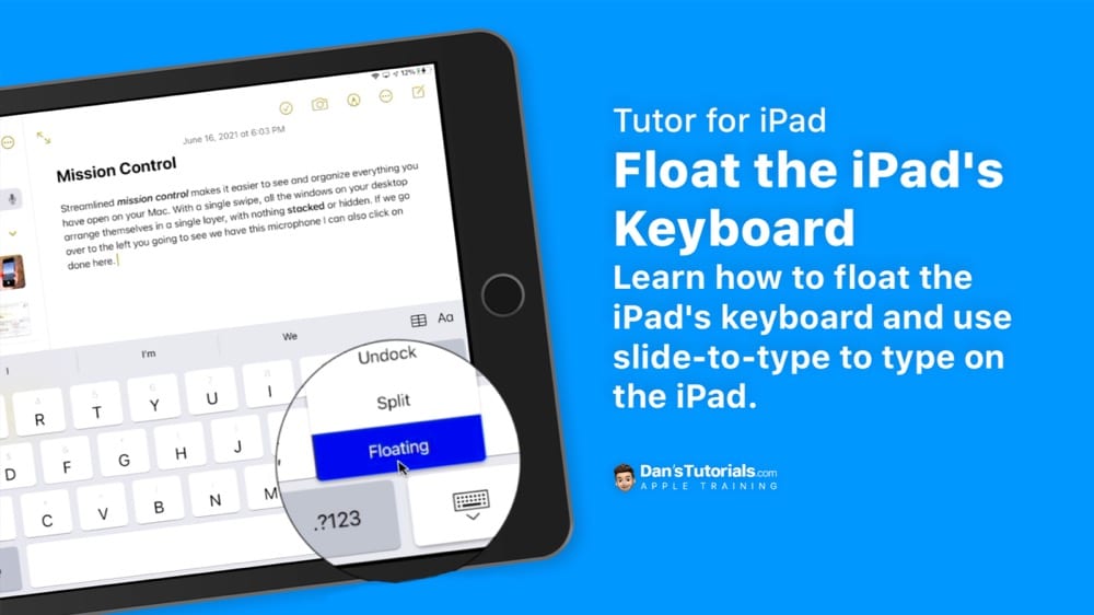 Float the iPad's Keyboard