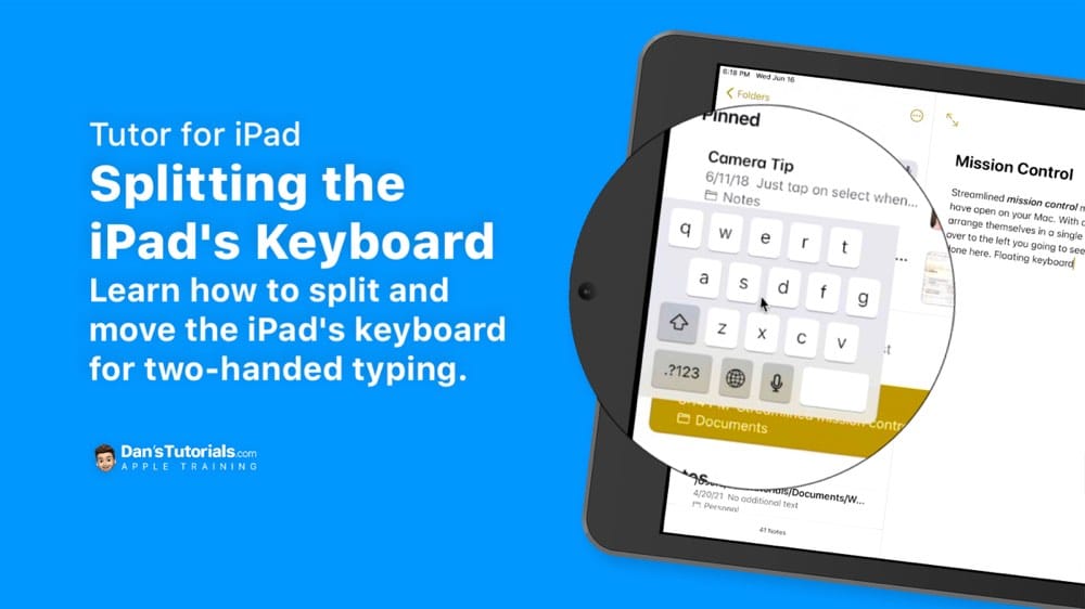 Splitting the iPad's Keyboard