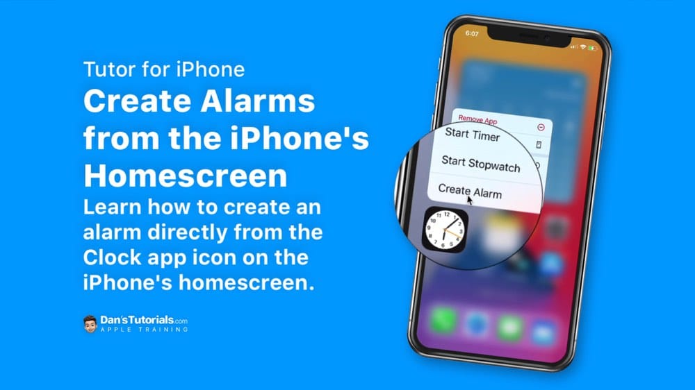 Learn how to create an alarm directly from the iPhone's homescreen.