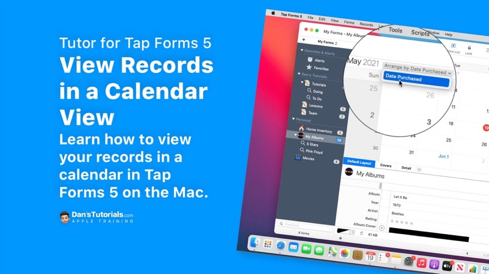 View your Records in a Calendar View in Tap Forms 5