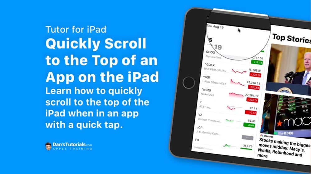 Quickly Scroll to the Top of an App on the iPad