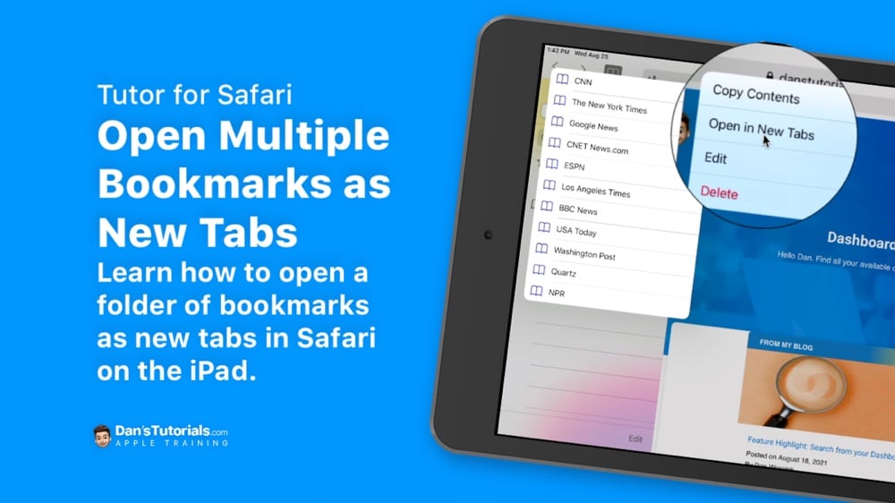 Open Multiple Bookmarks as New Tabs in Safari on the iPad