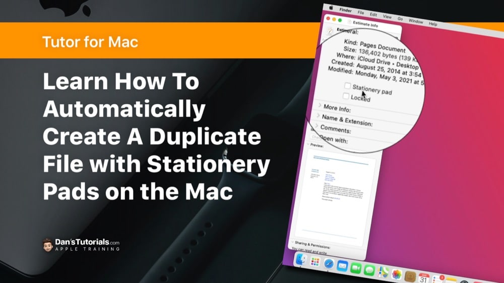 Duplicate Documents with Stationery Pad on the Mac