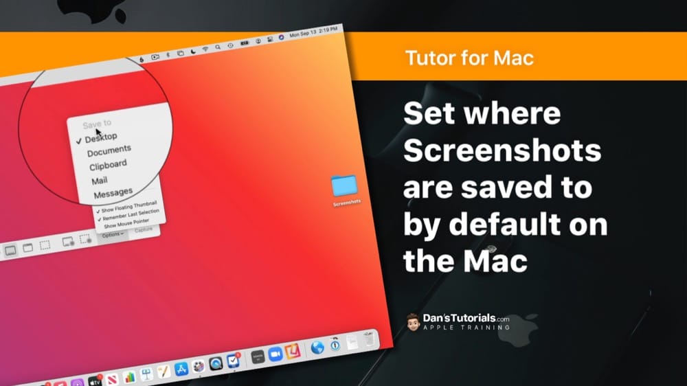 Set where Screenshots are saved to by default on the Mac