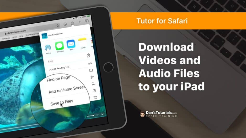 Download audio and video files in Safari on the iPad.