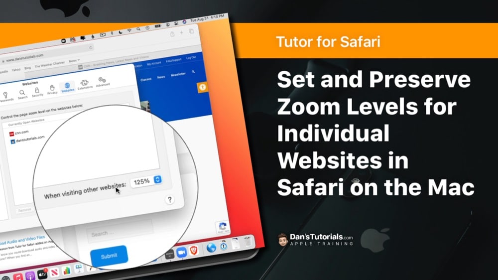 Set and Preserve Zoom levels for Individual Websites in Safari on the Mac