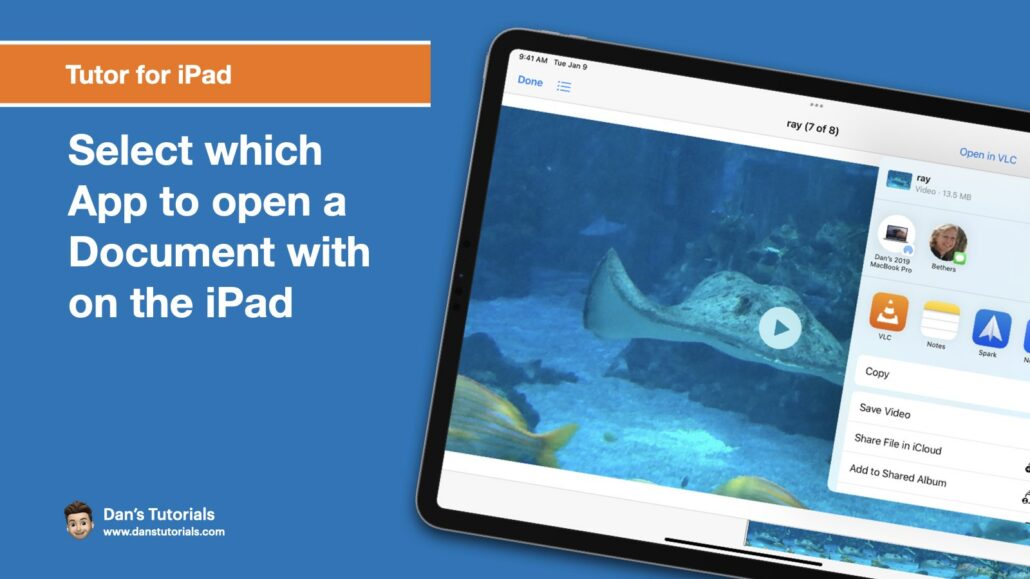 Select which App to open a Document with on the iPad