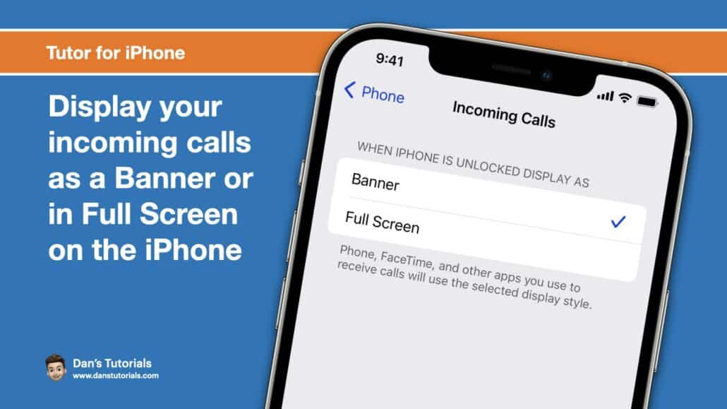 Display Incoming Calls as a Banner or in Full Screen on the iPhone