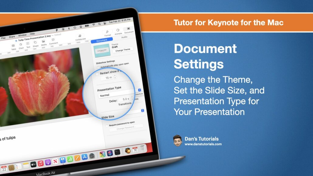 Document Settings for Presentations in Keynote for the Mac