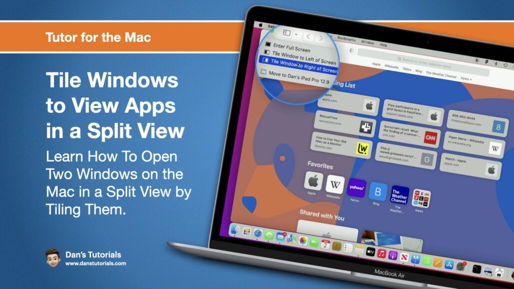 Tile Windows to View Apps in a Split View on the Mac