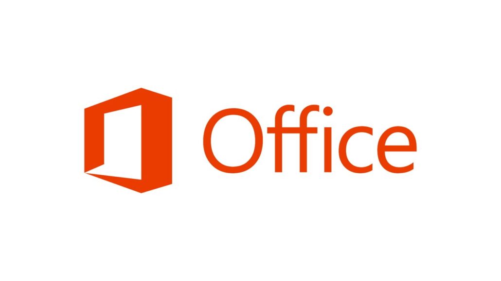 Microsoft Office logo in orange, with a geometric cube icon and the word 'Office' next to it.
