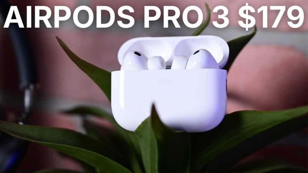 AirPods Pro 3 plunge to 9 lowest price ever ahead of Prime Day - Dans Tutorials - Dans Tutorials Open AirPods Pro 3 case with earbuds on green leaves; bold price text '9' across the top of the image.